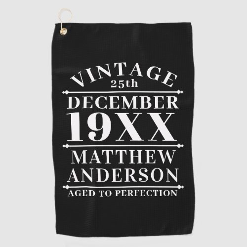 Personalized Vintage Aged to Perfection Golf Towel