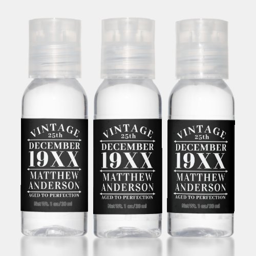 Personalized Vintage Aged to Perfection Hand Sanitizer