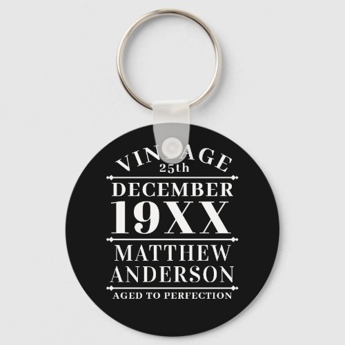 Personalized Vintage Aged to Perfection Keychain