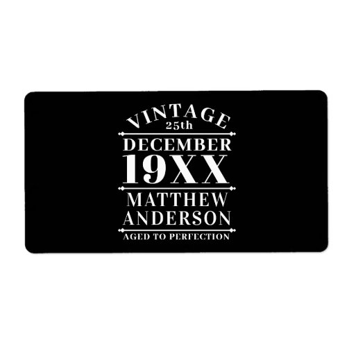 Personalized Vintage Aged to Perfection Label