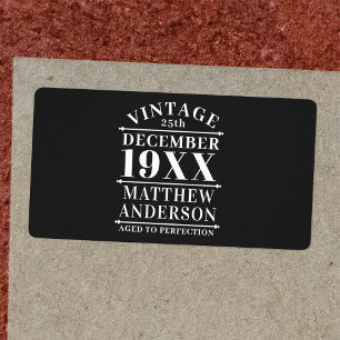 Personalized Vintage Aged to Perfection Label