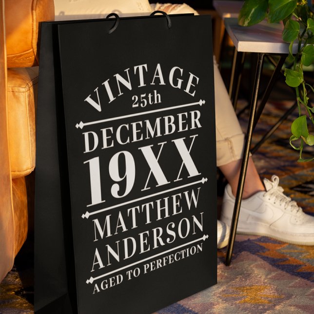 Personalized Vintage Aged to Perfection Medium Gift Bag (Creator Uploaded)