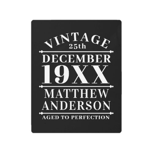 Personalized Vintage Aged to Perfection Metal Print
