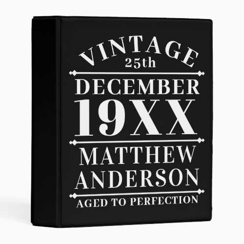 Personalized Vintage Aged to Perfection Mini Binder