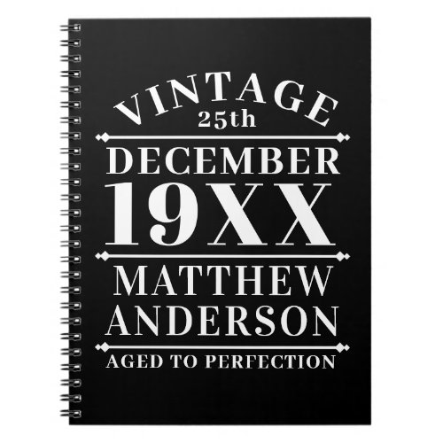 Personalized Vintage Aged to Perfection Notebook