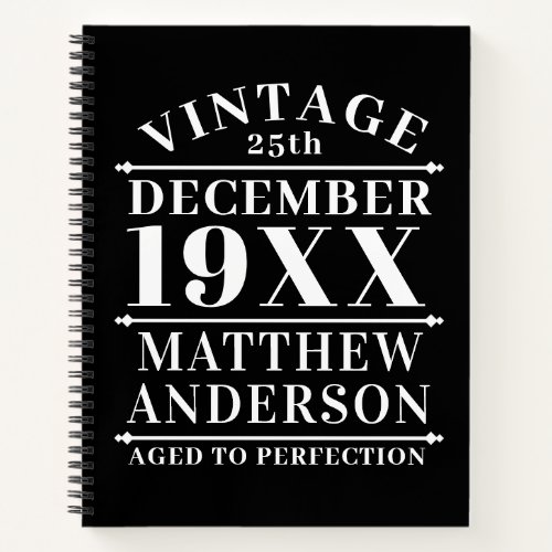 Personalized Vintage Aged to Perfection Notebook