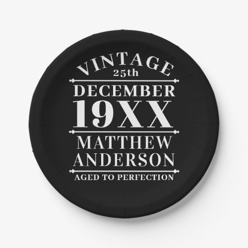 Personalized Vintage Aged to Perfection Paper Plates