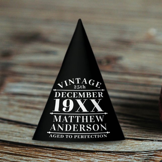 Personalized Vintage Aged to Perfection Party Hat (Creator Uploaded)