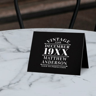 Personalized Vintage Aged to Perfection Place Card