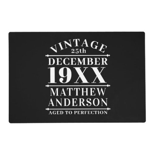 Personalized Vintage Aged to Perfection Placemat