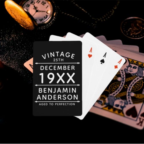 Personalized Vintage Aged to Perfection Poker Cards