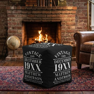 Personalized Vintage Aged to Perfection Pouf