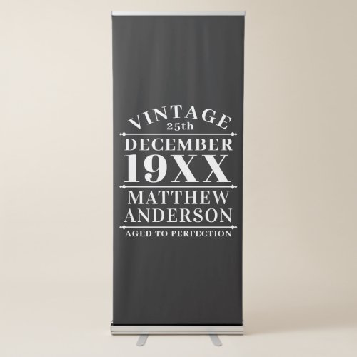 Personalized Vintage Aged to Perfection Retractable Banner
