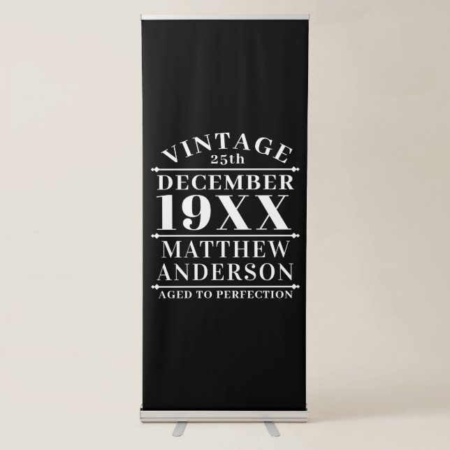 Personalized Vintage Aged to Perfection Retractable Banner (Front)