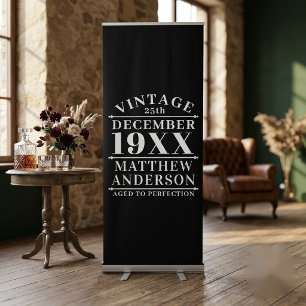 Personalized Vintage Aged to Perfection Retractable Banner