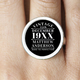 Personalized Vintage Aged to Perfection Ring