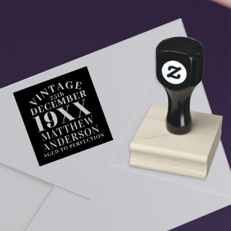 Personalized Vintage Aged to Perfection Rubber Stamp