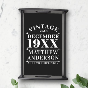 Personalized Vintage Aged to Perfection Serving Tray