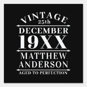 Personalized Vintage Aged to Perfection Sign