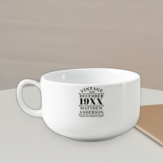 Personalized Vintage Aged to Perfection Soup Mug (Creator Uploaded)
