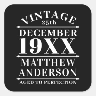 Personalized Vintage Aged to Perfection Square Sticker