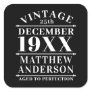 Personalized Vintage Aged to Perfection Square Sticker