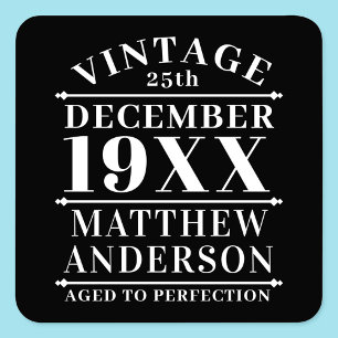 Personalized Vintage Aged to Perfection Square Sticker