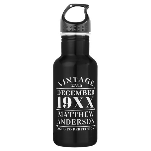Personalized Vintage Aged to Perfection Stainless Steel Water Bottle