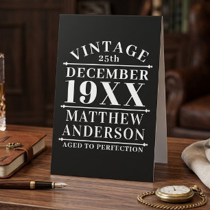 Personalized Vintage Aged to Perfection Table Tent