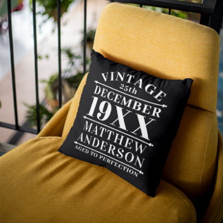 Personalized Vintage Aged to Perfection Throw Pillow
