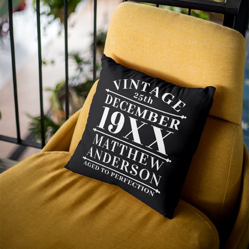 Personalized Vintage Aged to Perfection Throw Pillow