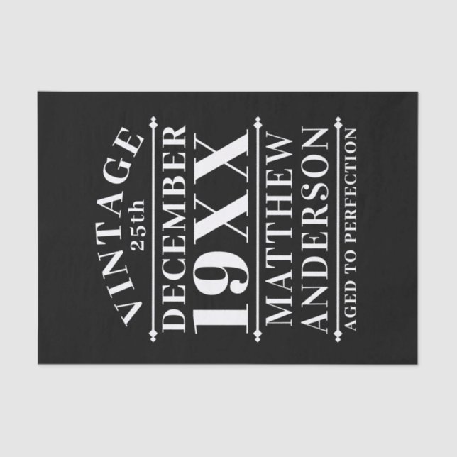 Personalized Vintage Aged to Perfection Tissue Paper (Front)