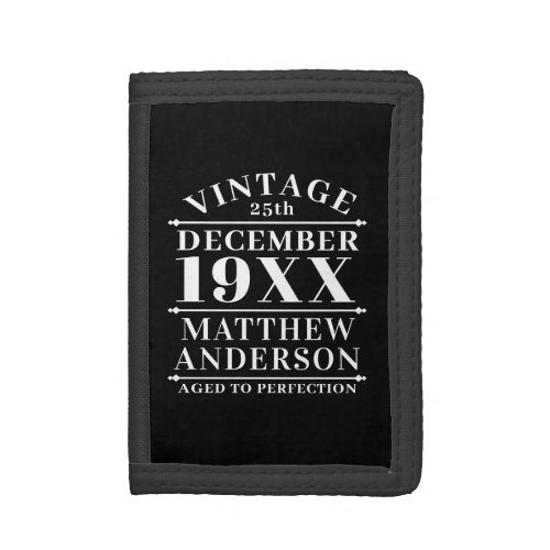 Personalized Vintage Aged to Perfection Trifold Wallet