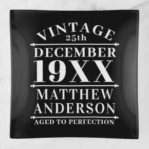 Personalized Vintage Aged to Perfection Trinket Tray