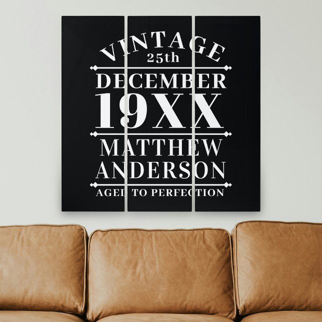 Personalized Vintage Aged to Perfection Triptych (Creator Uploaded)