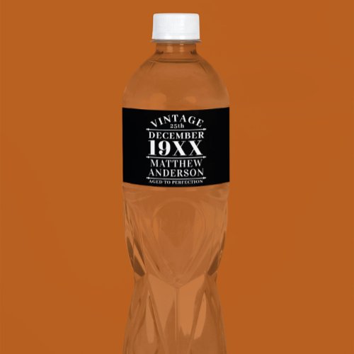 Personalized Vintage Aged to Perfection Water Bottle Label