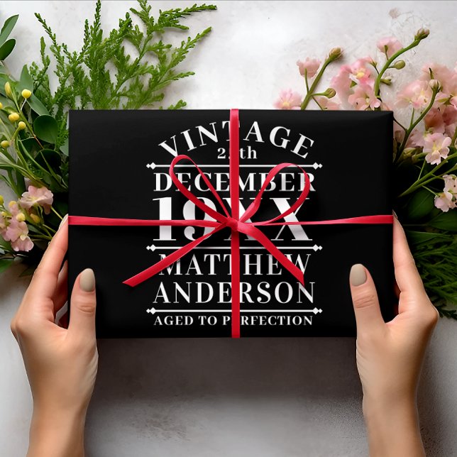 Personalized Vintage Aged to Perfection Wrapping Paper Sheets (Creator Uploaded)