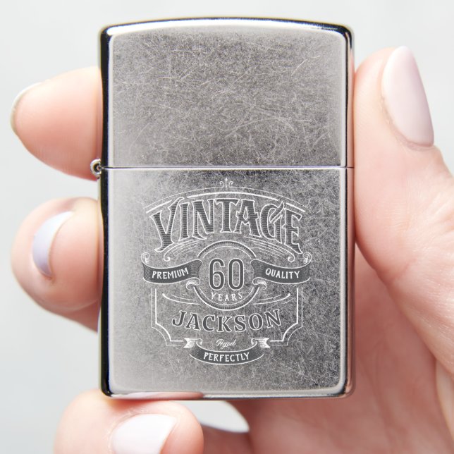 Personalized Vintage Aged To Perfection  Zippo Lighter (In Hand)