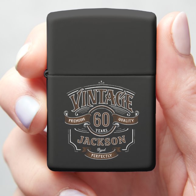 Personalized Vintage Aged To Perfection Zippo Lighter (In Hand)