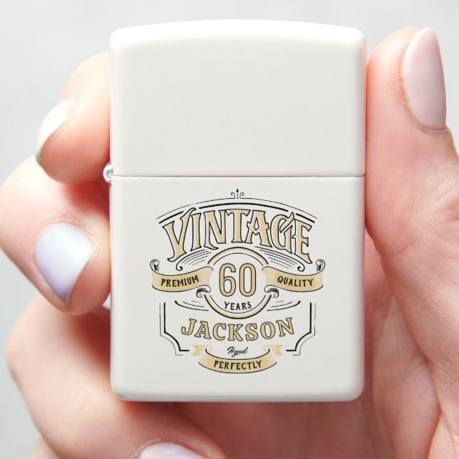 Personalized Vintage Aged To Perfection  Zippo Lighter (In Hand)