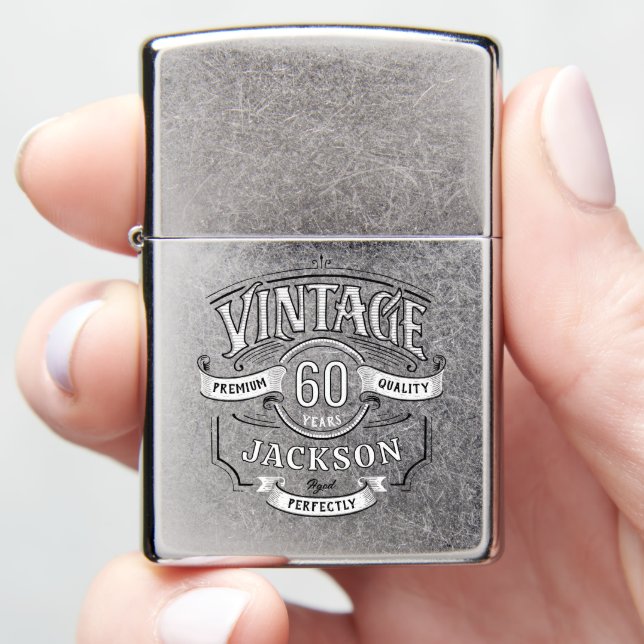 Personalized Vintage Aged To Perfection  Zippo Lighter (In Hand)