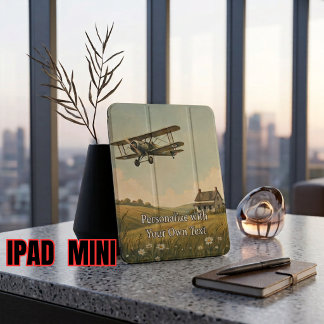 Personalized Vintage Airplane Design | Custom Name iPad Mini Cover