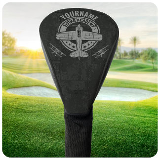 Personalized Vintage Airplane Pilot Flying Academy Golf Head Cover