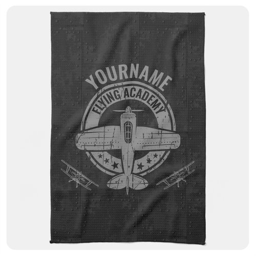 Personalized Vintage Airplane Pilot Flying Academy Kitchen Towel