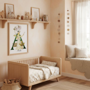 Personalized Vintage Alphabet Letter A   Poster