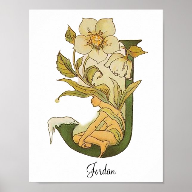 Personalized Vintage Alphabet Letter J Poster (Front)