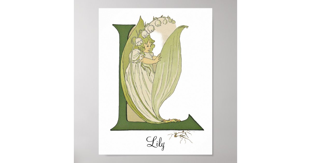 Personalized Vintage Alphabet Letter L Poster | Zazzle
