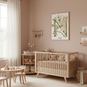 Personalized Vintage Alphabet Letter N   Poster