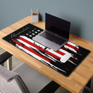 Personalized Vintage American Flag Desk Mat