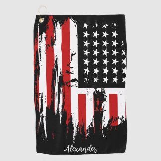Personalized Vintage American Flag Golf Towel
